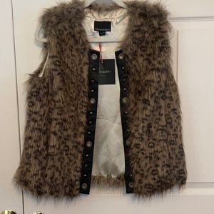 NWT Cynthia Rowley Faux Fur Vest